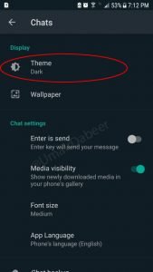 how to enable dark mode feature in whatsapp