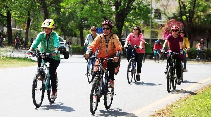 Women cycle race organized in Lahore