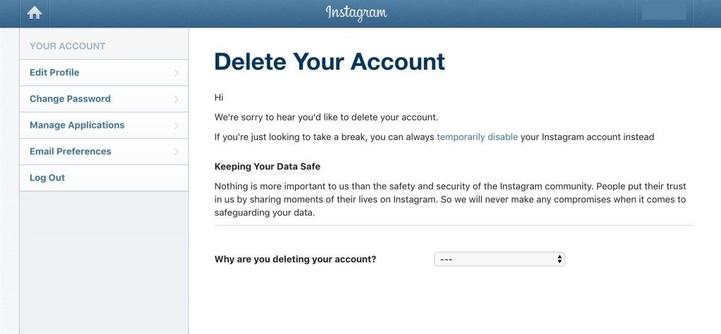 How to delete Instagram permanently