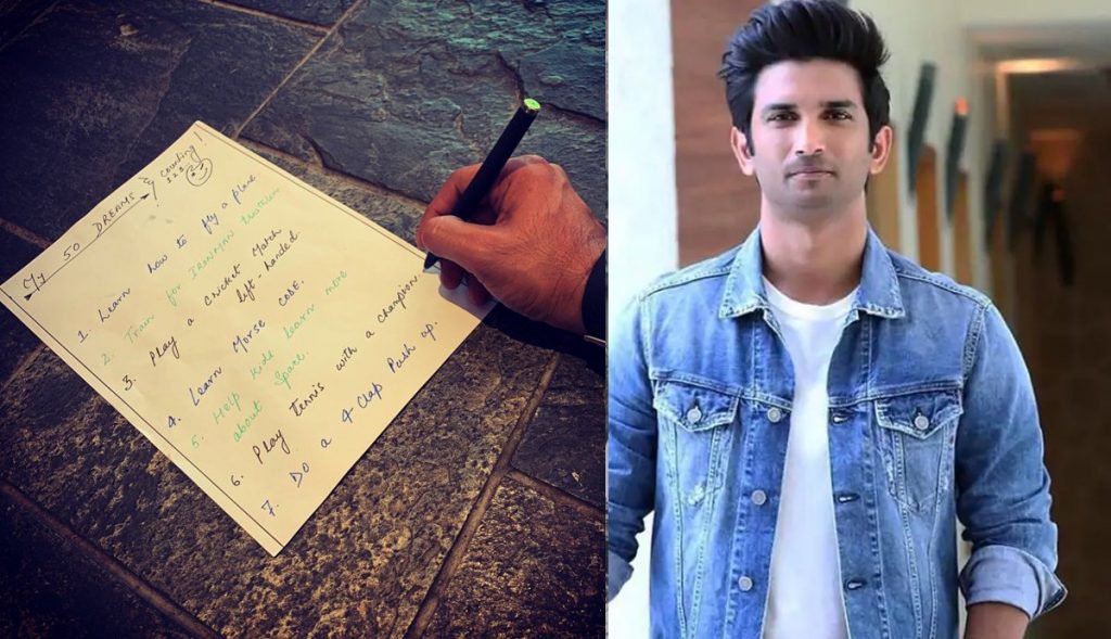 List of 50 handwritten wishes by actor Sushant Singh