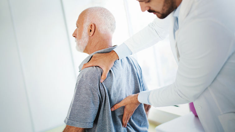 Lower back pain medical examination.