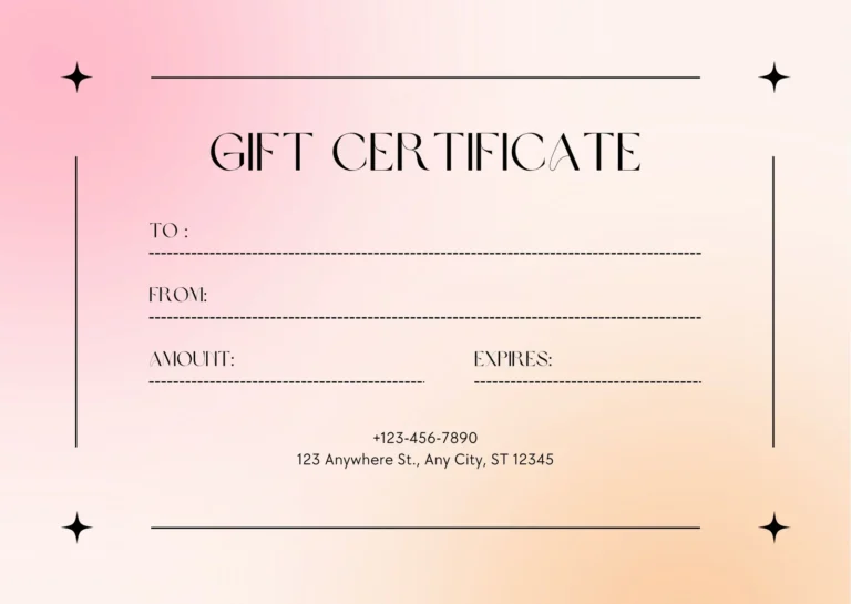 Modern Gift Certificate