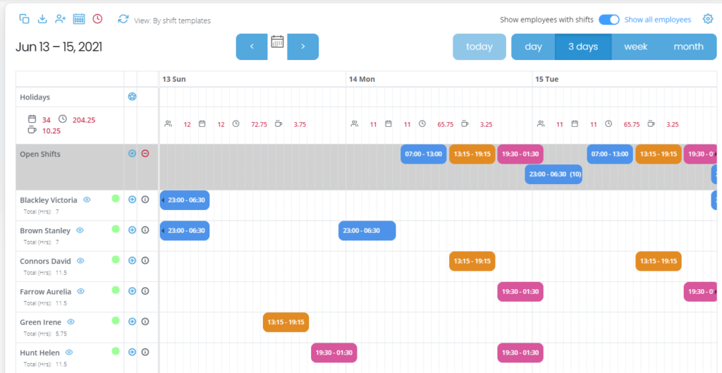 Shifting Schedule Maker