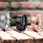 Hammered Tungsten Rings