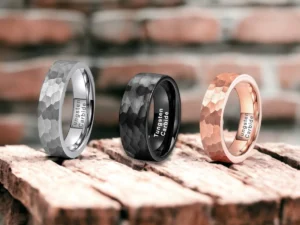 Hammered Tungsten Rings